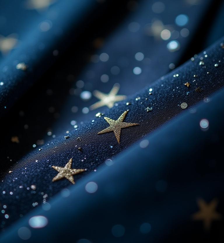 Celestial Embroidery and Cosmic Lining Details